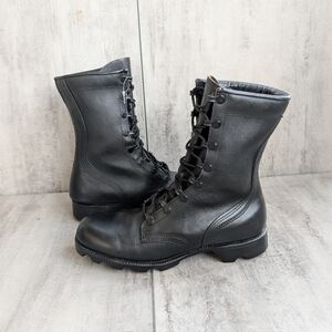 Ro Search Vintage 6NR Black Leather Combat Military Boots Mens 6 women's 7.5